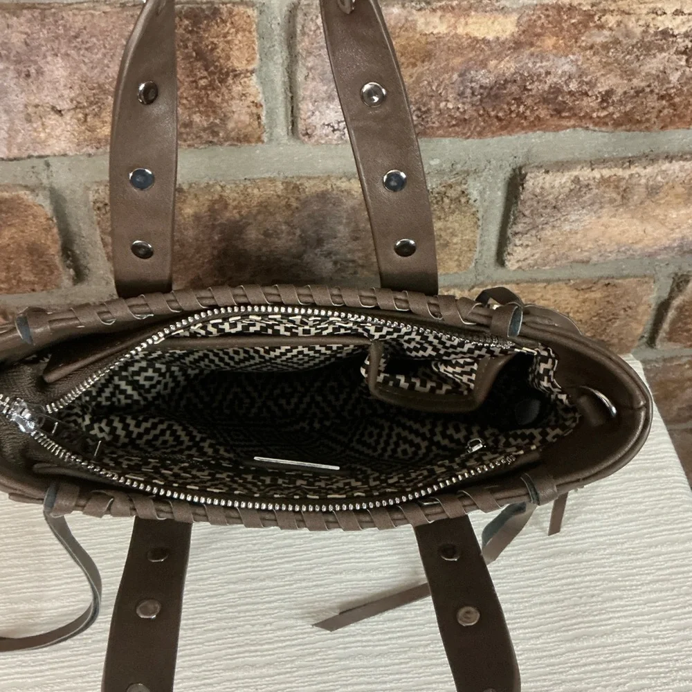 SASHA+SOFI Studded Croc-Embossed Faux Leather Crossbody Bag